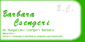 barbara csengeri business card